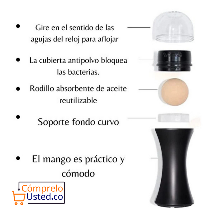 MatteMagic: Mini Rodillo Facial Quitagrasa de Piedra Volcánica