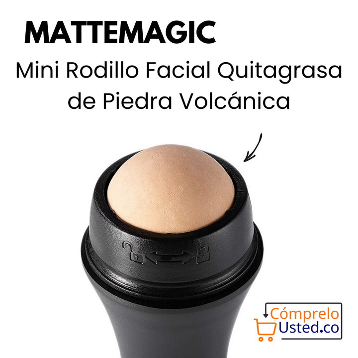 MatteMagic: Mini Rodillo Facial Quitagrasa de Piedra Volcánica