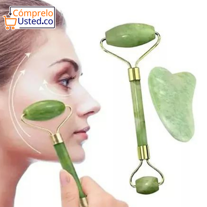 Gua sha y rodillo facial + curso tutorial de uso